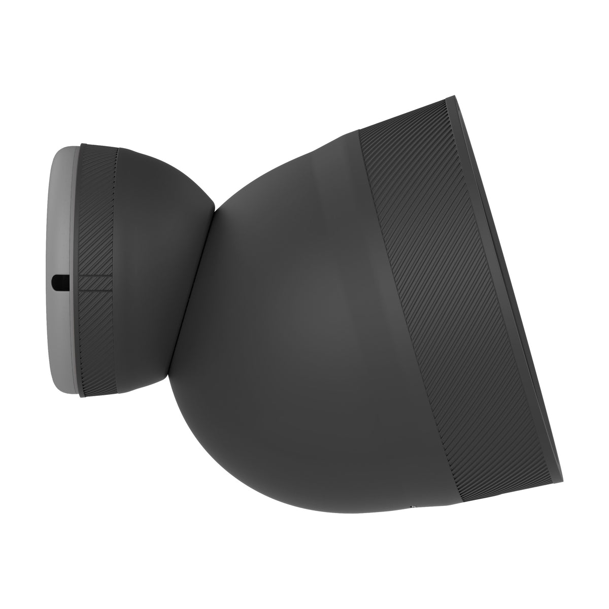 Caul Cover for Google Nest Cam Outdoor (Wired, 2nd Gen), Charcoal, side profile, angled