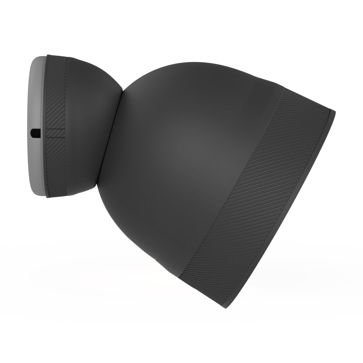 Caul Cover for Google Nest Cam Outdoor (Wired, 2nd Gen), Charcoal, side profile, tilted down
