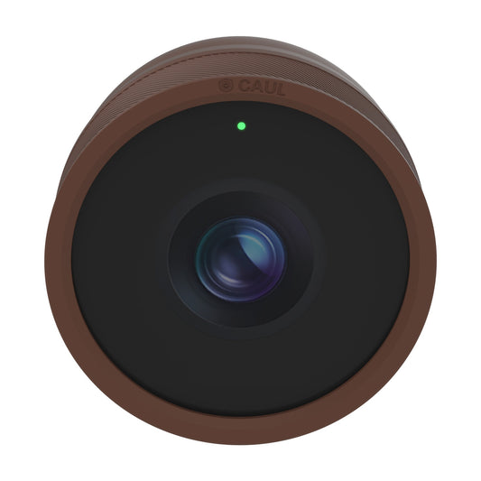 Caul Cover for Google Nest Cam Outdoor (Wired, 2nd Gen), Mocha, front view