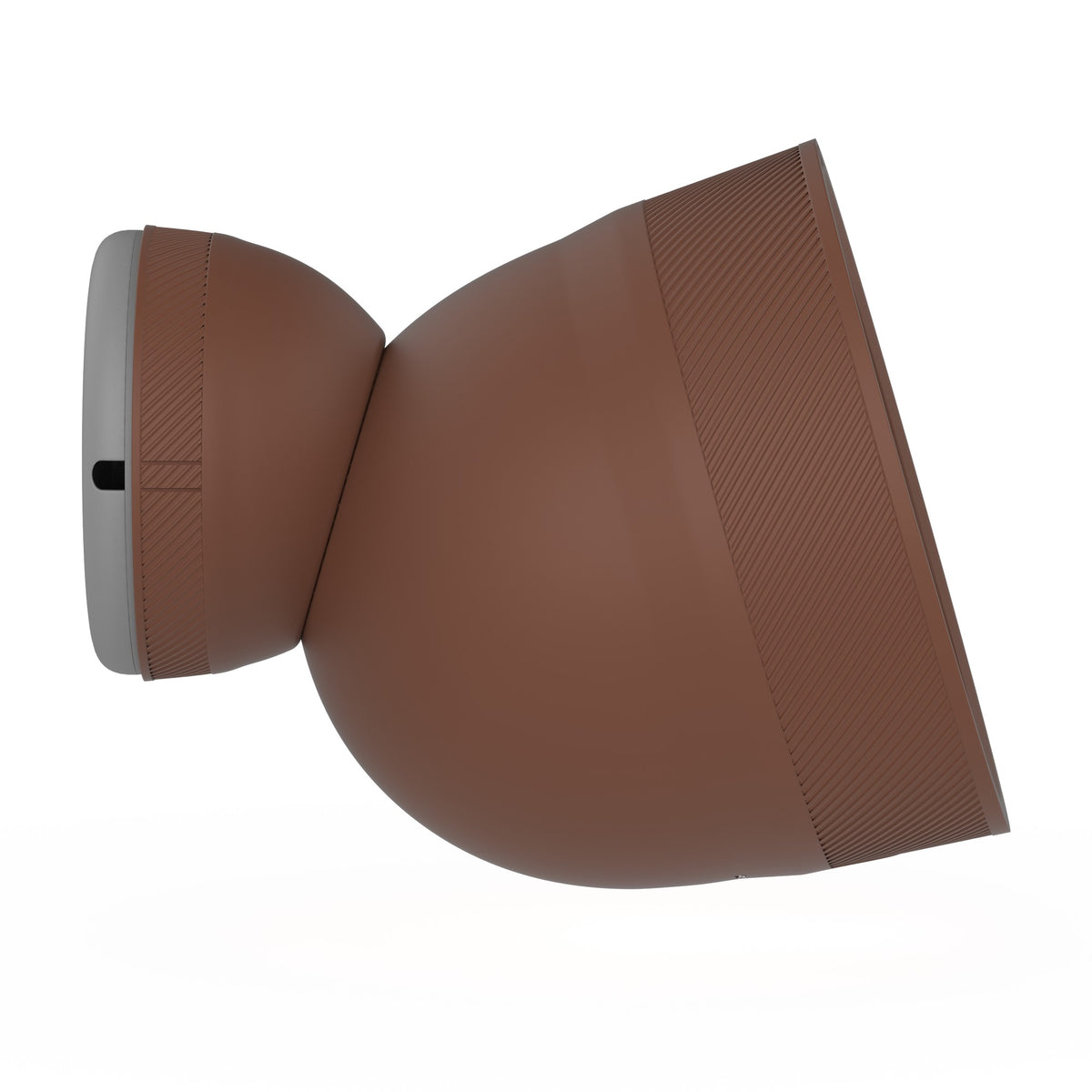 Caul Cover for Google Nest Cam Outdoor (Wired, 2nd Gen), Mocha, side profile, angled